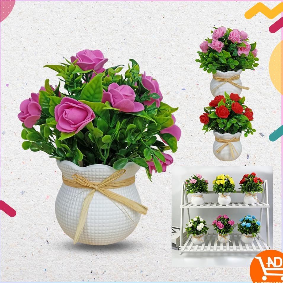 Pot Bunga Hia Plati Bunga Hia Artificial Flower Deorai Rumah Ter Bunga Hia Mawar C Pbp164