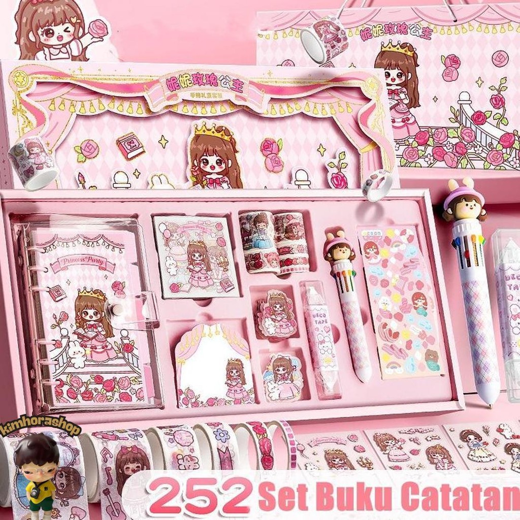 

252 Pcs/Set Diary Set Buku Jurnal Binder Aesthetic Buat Hadiah Ulang Tahun Kilat