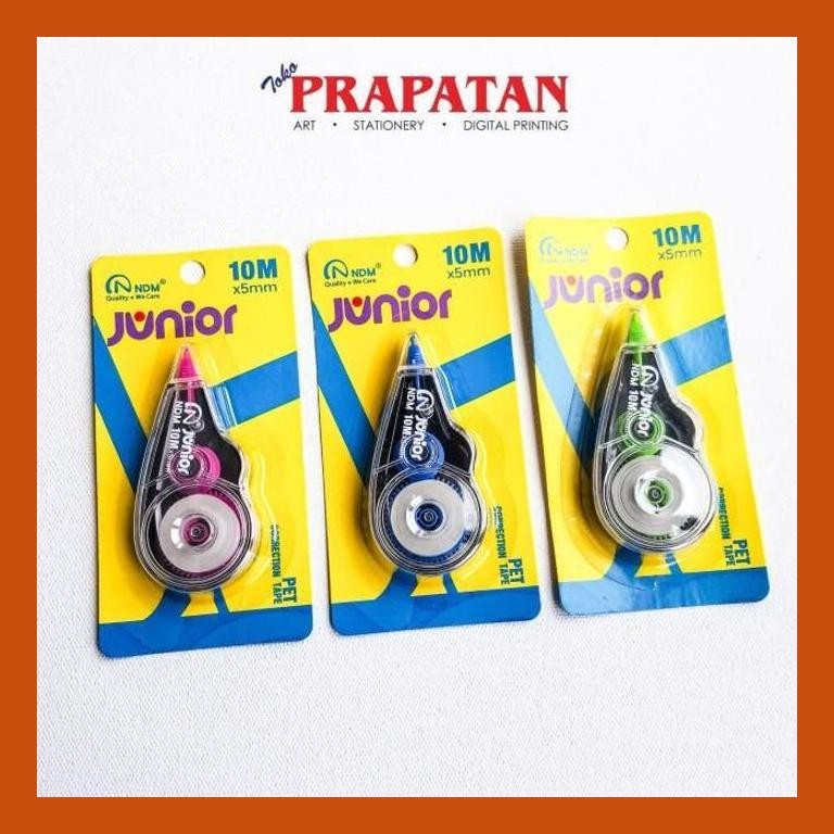 

[ PERALATAN LUKIS / GAMBAR ] NDM CORRECTION TAPE JUNIOR 10MX5MM / TIP EX KERTAS PACKING AMAN
