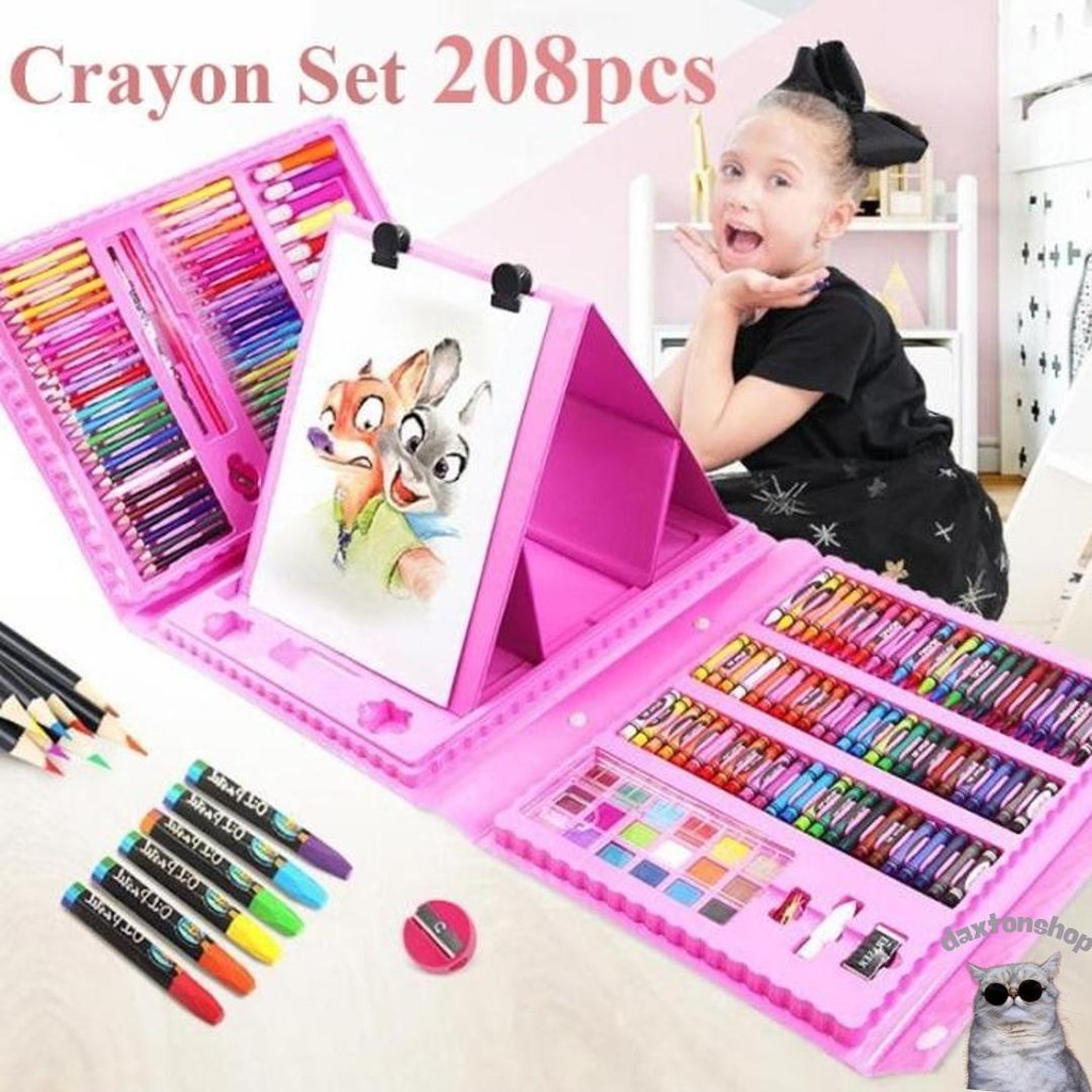 

Set Alat Gambar Anak Crayon Gambar Pensil Warna 208 & 150 Buah Art Set - 208Pcs Set Murah