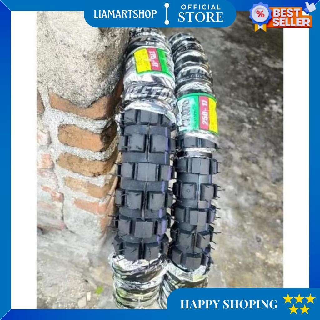 Ban Motor Model Tahu Cross Set Depan Belakang 2.50 Ring 17 Dan 2.75 Ring 17 Best Seller