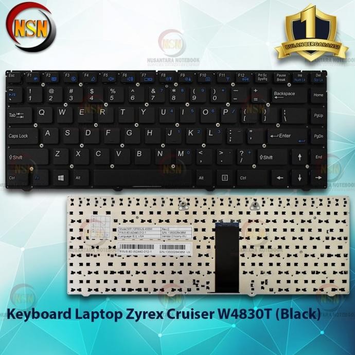 KEYBOARD LAPTOP FOR ZYREX CRUISER W4830T (BLACK) 1004T