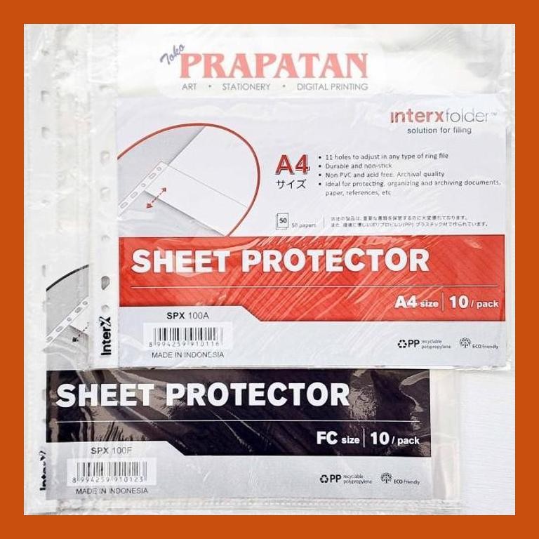 

[ PERALATAN LUKIS / GAMBAR ] INTERX SHEET PROTECTOR SPX100 (ISI 10 PER PACK) | PELINDUNG KERTAS PACKING AMAN