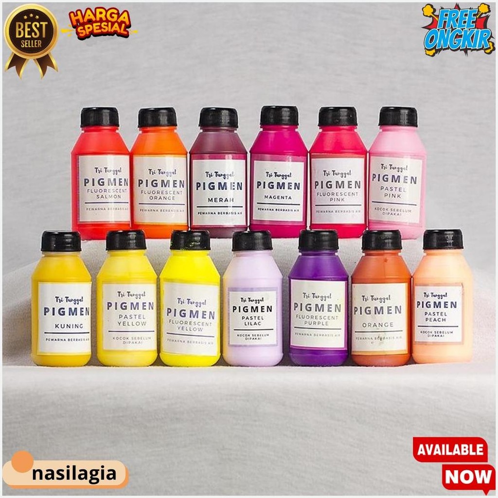 

Pigmen 60Gr Besar Pewarna Sablon Cat Tembok Clay Semen Slime Squishy Basis Air Pigment Pewarna Pigment Color Colour Bundle Slime Waterbased Tie Dye Pigment Drawing Warna Warni Air Cair Cairan Liquid Paint Kerajinan Prakarya Crafting Tri Tunggal Malang