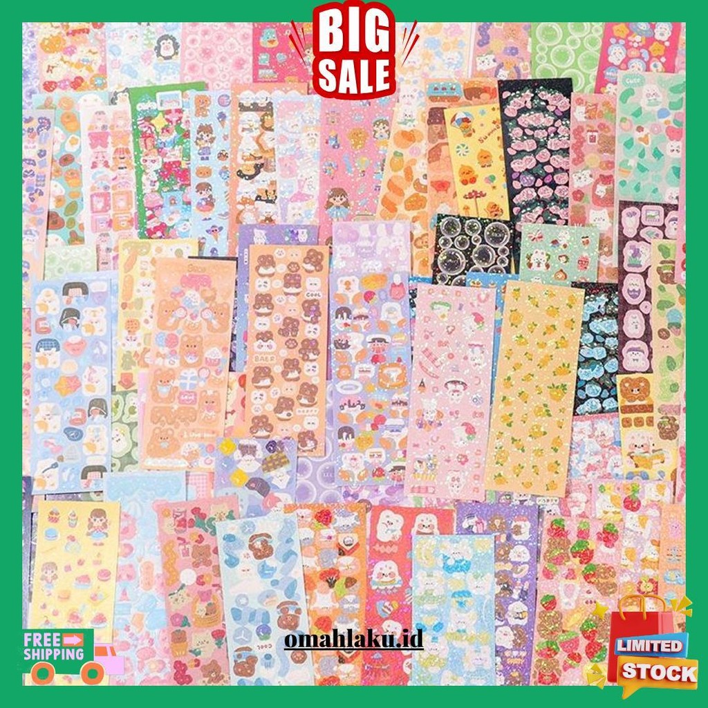 

! Sticker Isi 10-100 Stiker Diy Ukuran Lebih Besar Sticker Korea Glossy Pack Dekor Photocard Termurah Banget