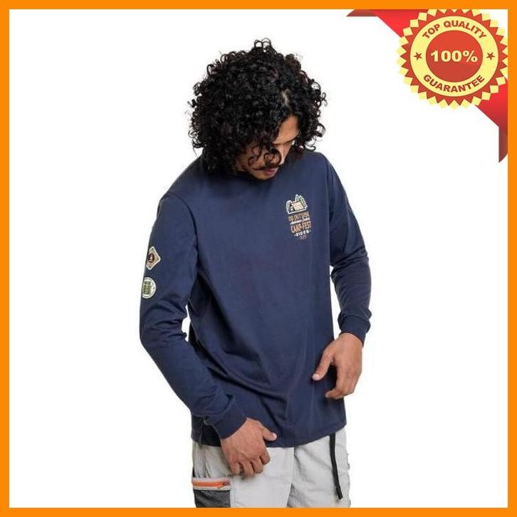 [otd] eiger kaos lengan panjang pria camfest tees ls - navy