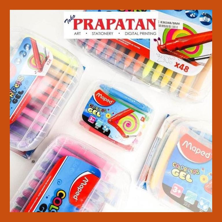 

[ PERALATAN LUKIS / GAMBAR ] MAPED GEL CRAYON COLORPEPS 6/10 COLOR PACKING AMAN