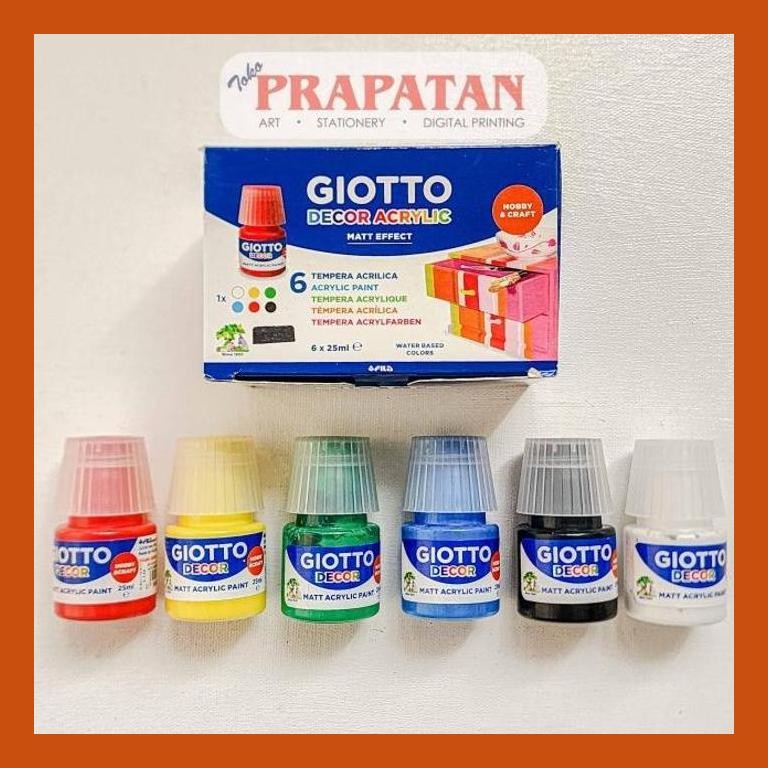 

[ PERALATAN LUKIS / GAMBAR ] CAT AKRILIK SET GIOTTO DECOR 6X25 ML | GIOTTO ACRYLIC SET GOOD QUALITY