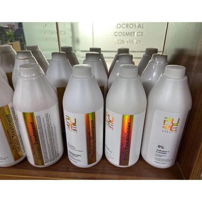 Pelurus Rambut Keratin pure purc Treatment Smooting Brazilian 1000ml GLM