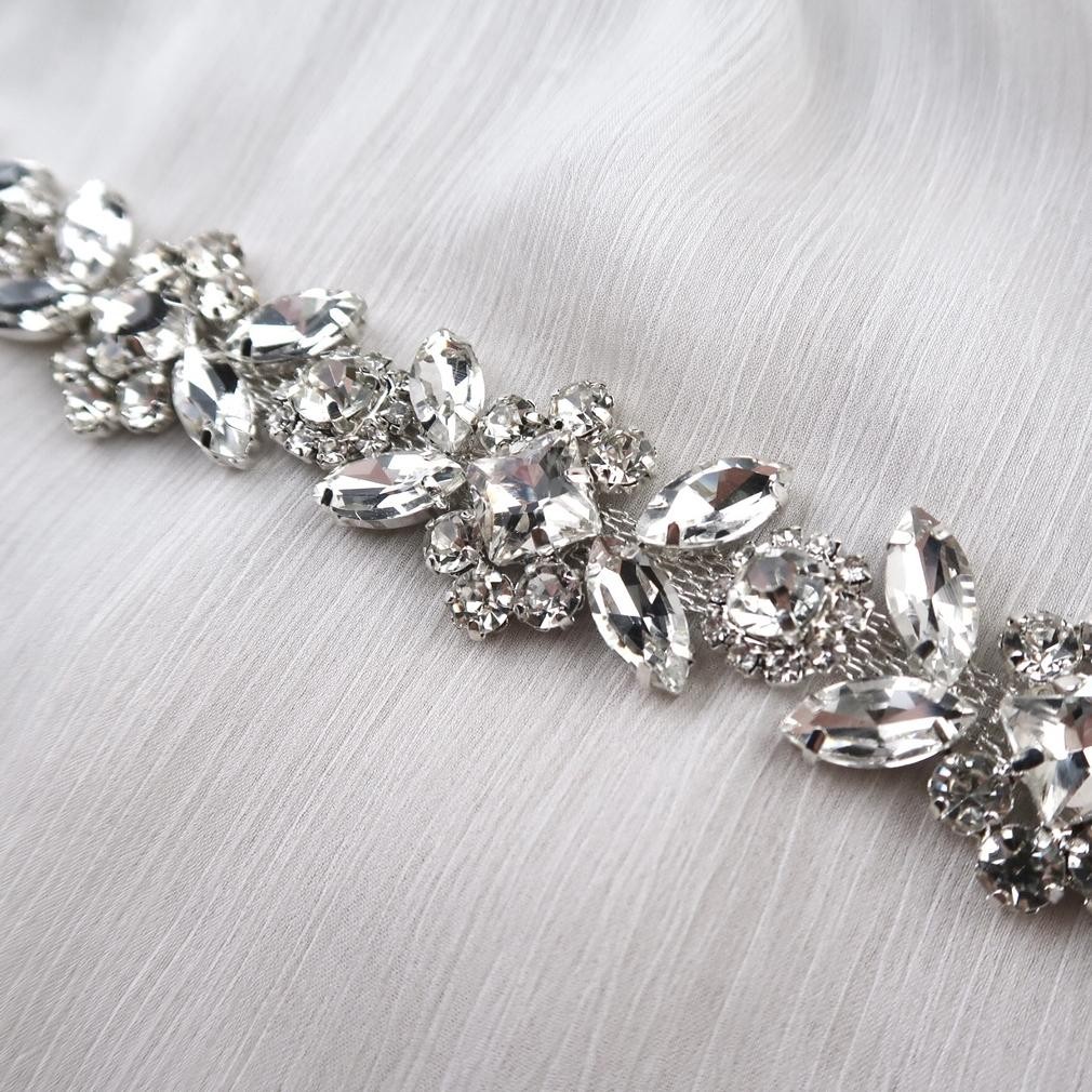 fx-4 Payet Rangkai Kristal Swarovski Cantik Import Besar Jahit Tempel Aplikasi Bridal | Fancy Rhines