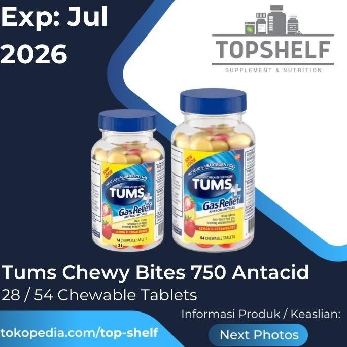 

NEW Tums with Gas Relief Chewy Bites Lemon & Strawberry Maag Heartburn