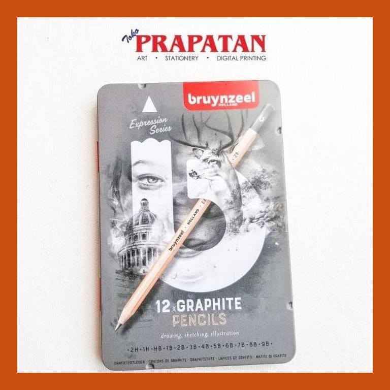 

[ PERALATAN LUKIS / GAMBAR ] BRUYNZEEL GRAPHITE PENCILS 12PCS 2H-9B COD