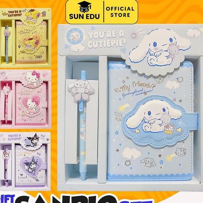 

2 in 1 Gift set notebook sanrio magnet/ Buku tulis cute kuromi cinnamorol Kertas Magnet Paper Sekolah Stationery buku kuromi
