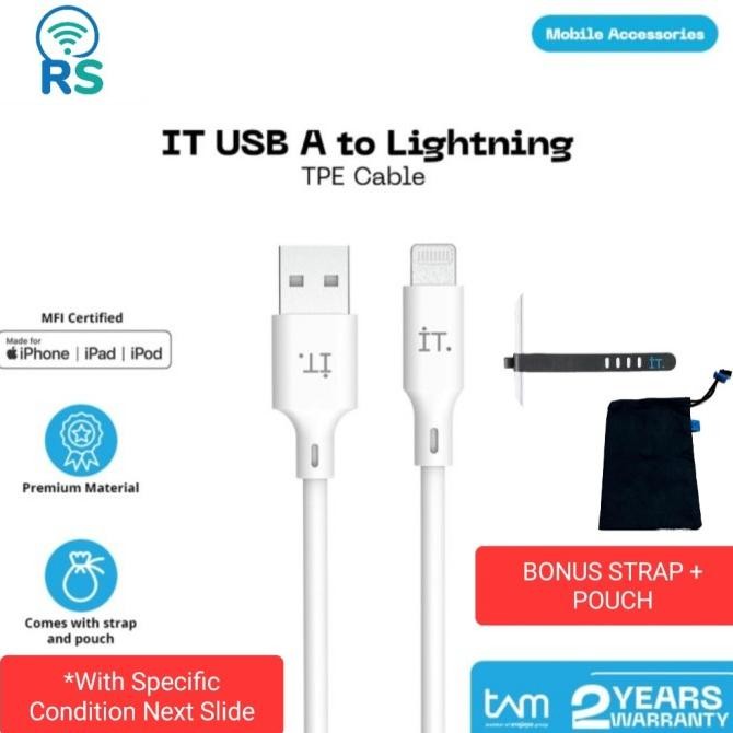 IT USB A to Lightning TPE Cable Kabel Charger iPhone iPhone 1.2m ORI