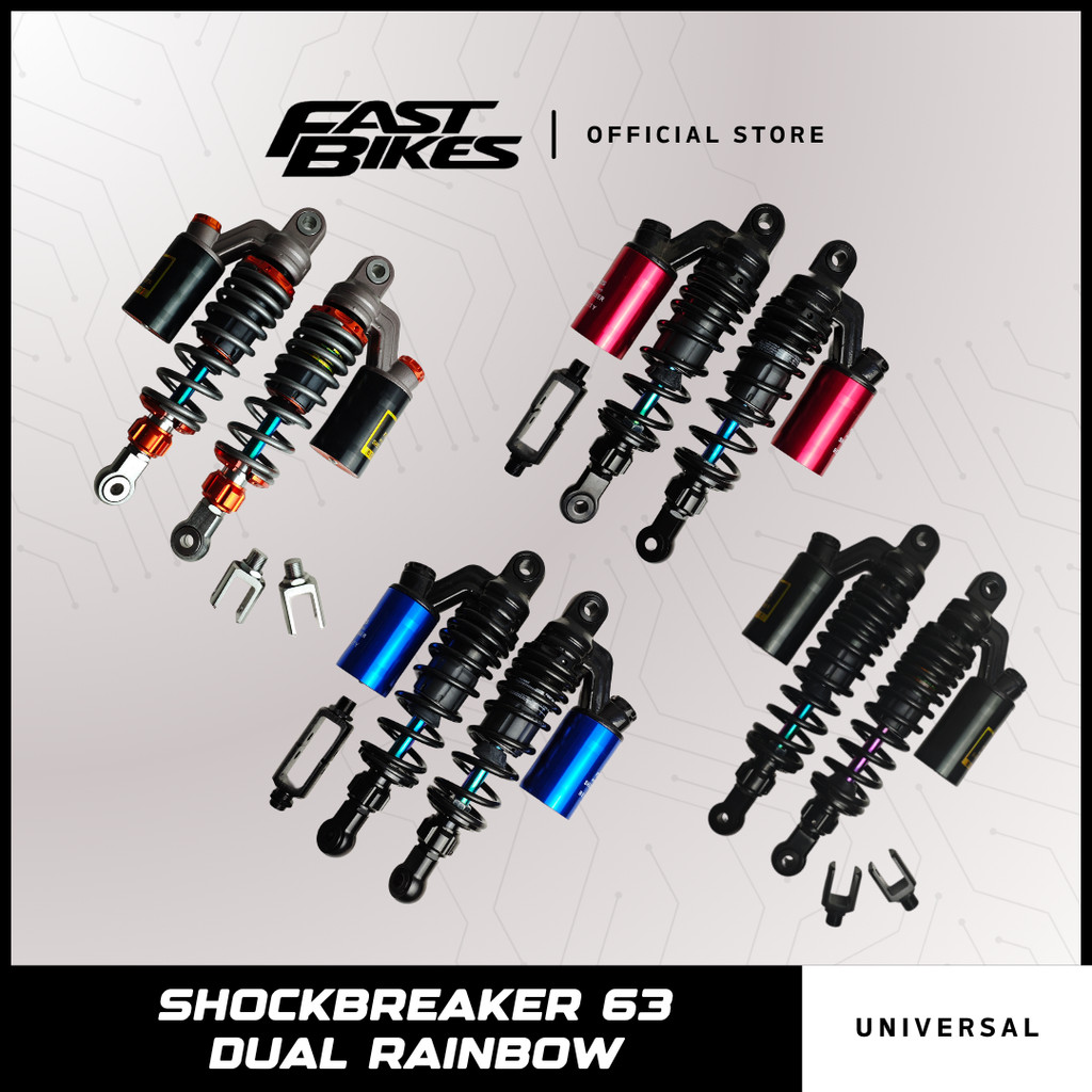 Fastbikes - Shockbreaker 63 Dual Tabung Atas Tiang AS Rainbow Bebek Universal