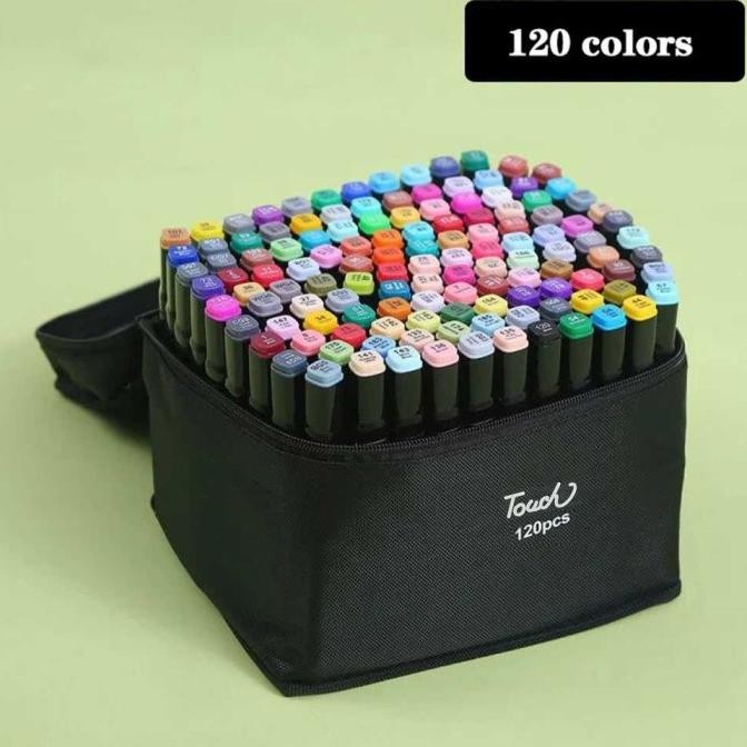 

BEBAS ONGKIR - Touch Spidol Dual Side Fine Art Brush Art Marker Set 120 Warna - CY-00