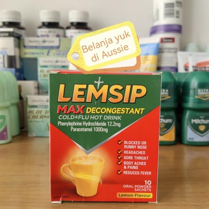 

LEMSIP MAX DECONGESTANT COLD & FLU HOT DRINK LEMON FLAVOUR - 10 Sachet