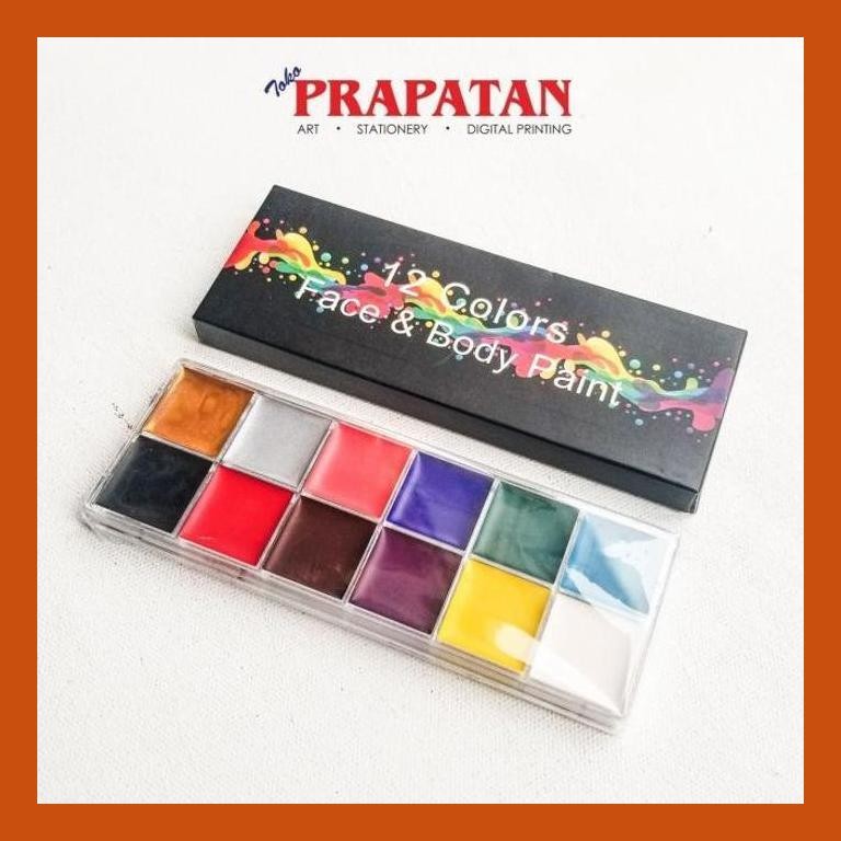 

[ PERALATAN LUKIS / GAMBAR ] 12 COLOR FACE PAINT / FACE & BODY PAINTING SET 12 COLORS PACKING AMAN