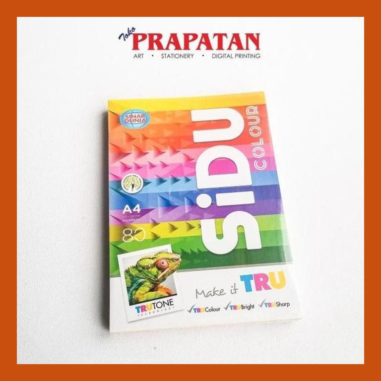 

[ PERALATAN LUKIS / GAMBAR ] SIDU MULTI PURPOSE COLOUR PAPER A4 80GSM 250 LEMBAR / KERTAS WARNA GOOD QUALITY