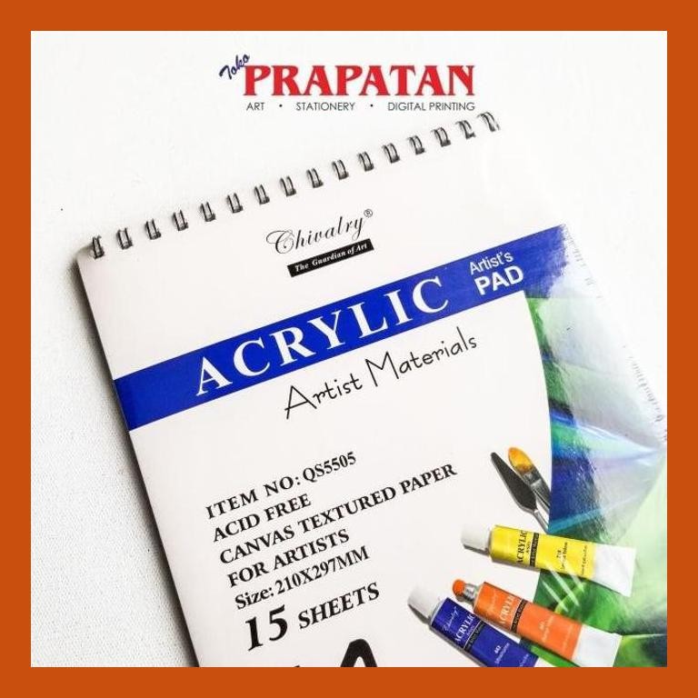 

[ PERALATAN LUKIS / GAMBAR ] CHIVALRY ACRYLIC ARTIST PAD / KERTAS KANVAS A4 PACKING AMAN