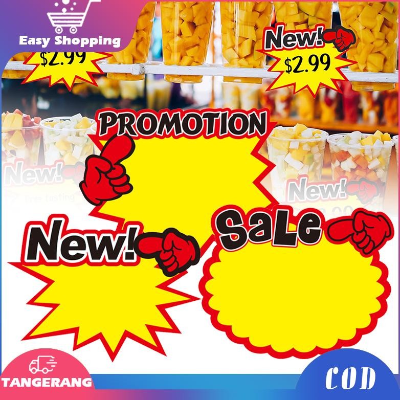 

sr-32 50pcs Label Harga Pop Card Penjepit Harga Tulisan Promo Sale New Tag Kartu Promo Sale Price Tag Terlaris