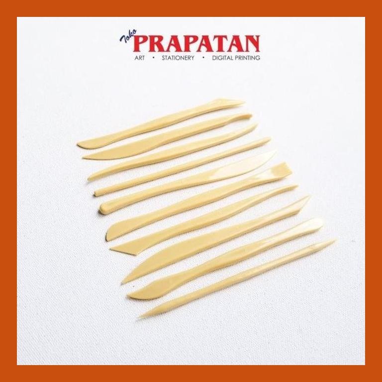 

[ PERALATAN LUKIS / GAMBAR ] V-TEC CLAY KNIFE PLASTIK VT28/10 SET 10 PCS / CARVING TOOL / CLAY TOOL COD