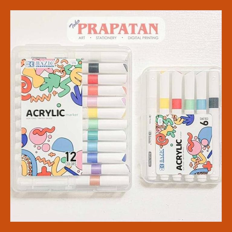 

[ PERALATAN LUKIS / GAMBAR ] BAZIC ACRYLIC MARKER SET | SPIDOL AKRILIK PACKING AMAN