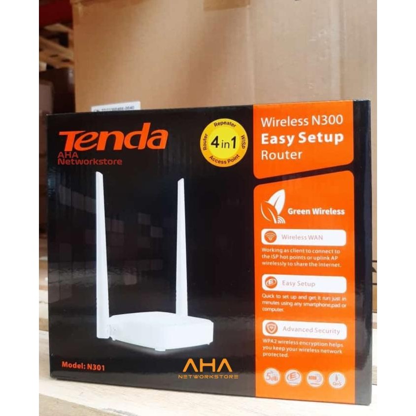 TERBARU - TENDA N301 WIRELESS ROUTER N300 Tenda N301