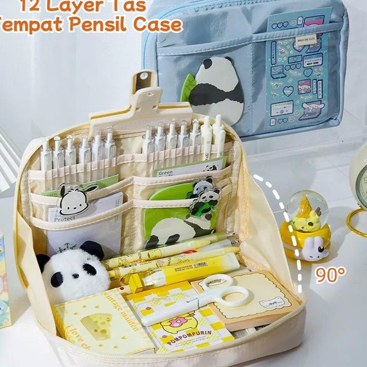 

Abanhappy Il Cae 12 Layer Ta Tempat Pouch Ana Eolah Tranparan Apaita Bear Tationery Antor A020
