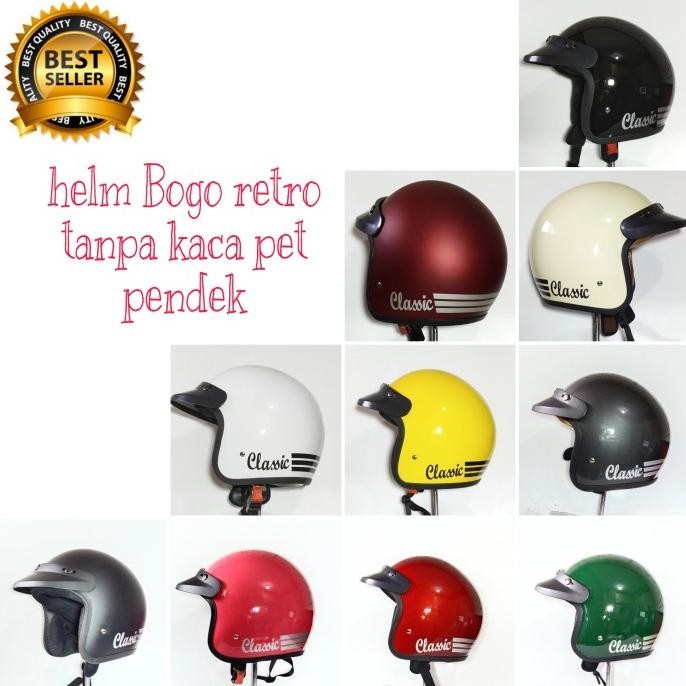 HOT PROMO helm bogo retro dewasa sni classic tanpa kaca murah keren