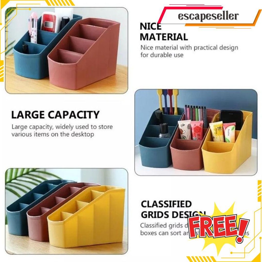 

(Max) Rak Atk Alat Kantor /Kosmetik / Alat Tulis Pen Pensil/ Kotak Organizer Tempat Penyimpanan 4 Sekat Terlaris