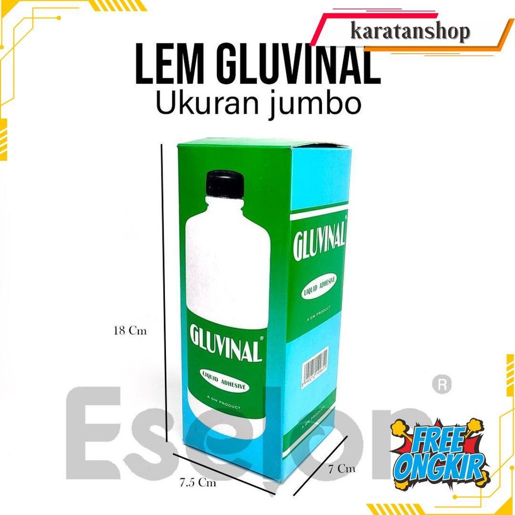 

Lem Gluvinal 500Ml Jumbo / Lem Kertas / Lem Gluvinal Untuk Slime Original Produk