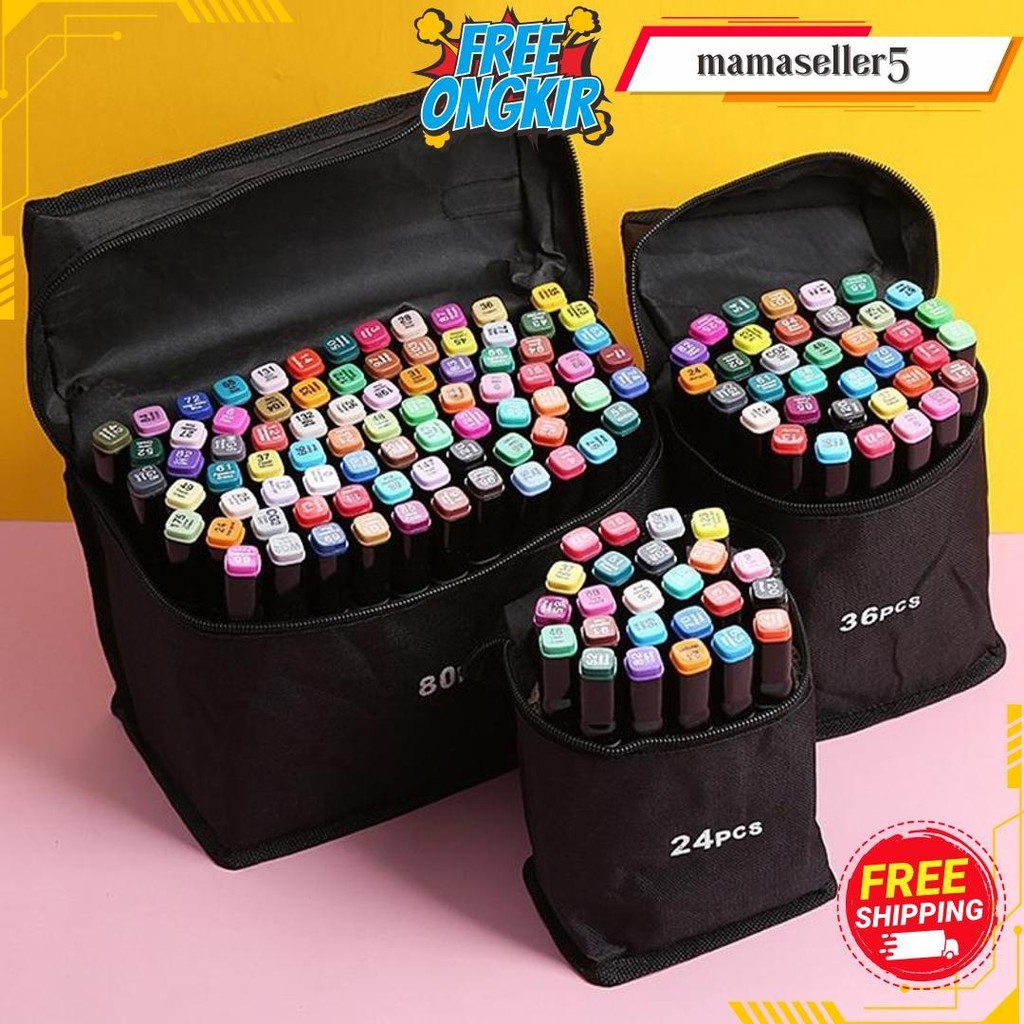 

Touchfive 24/36/48/60/80 Warna Sketsa Spidol Umum General Marker Set Animation Markers / Twin Market Set Spidol Termurah Banget