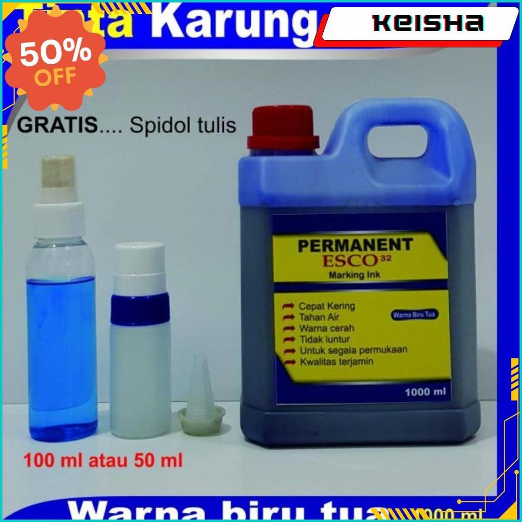 

Tinta Karung Esco / Tinta Spidol Permanen Biru Tua 1 Ltr Terlaris