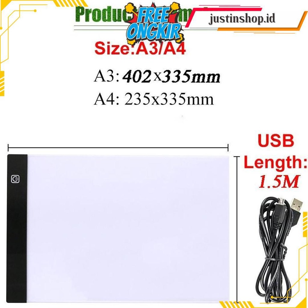 

A3/A4 Led Drawing Tracing Board Stensil Board Papan Jiplak Gambar Led Anak & Dewasa Copy Board Papan Led Light Pad Ultra Slim Gratis Ongkir