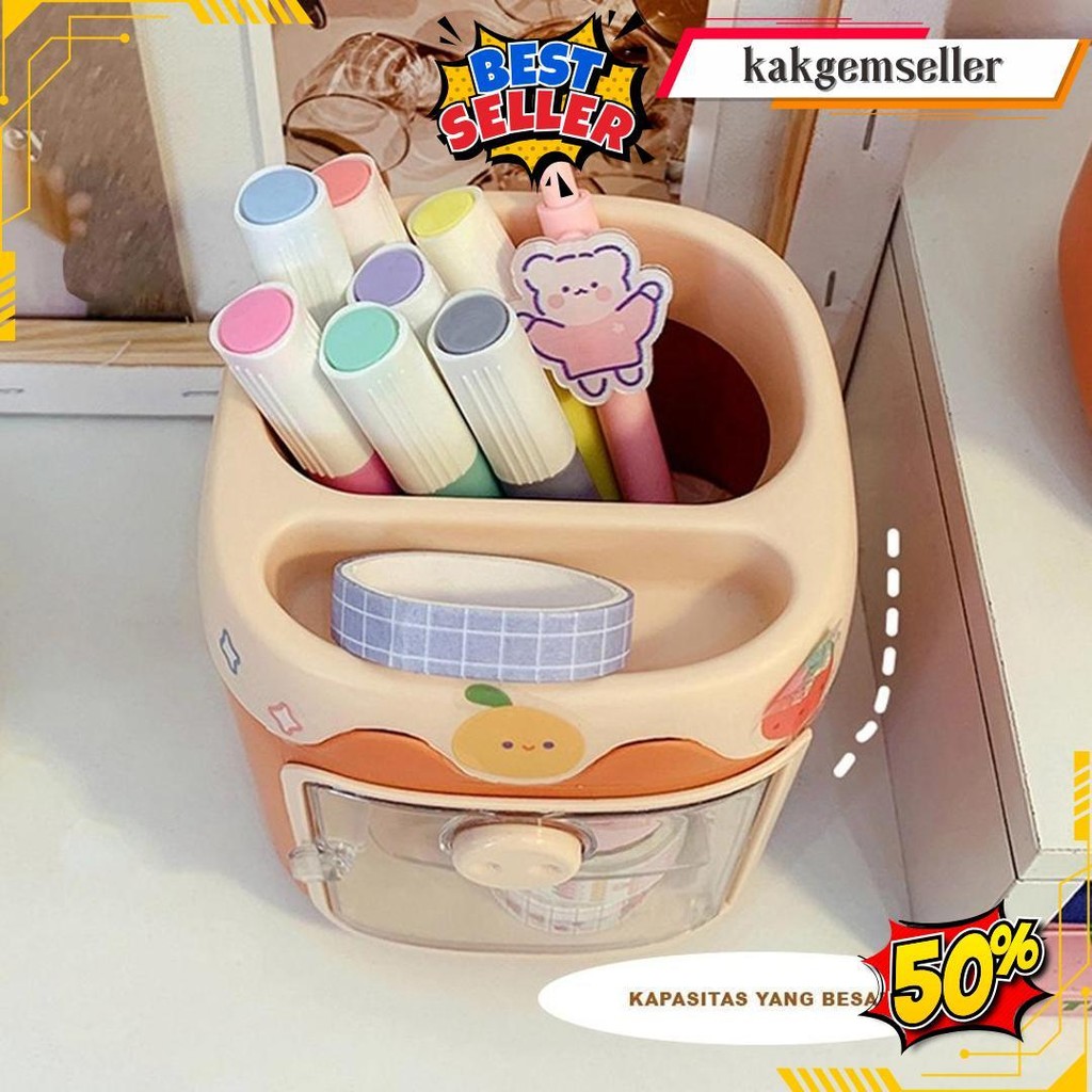 

Kotak Tempat Penyimpanan Alat Tulis Dengan Laci 2 Tingkat / Organizer Stationery Laci 2 Tingkat Serbaguna Termurah Banget