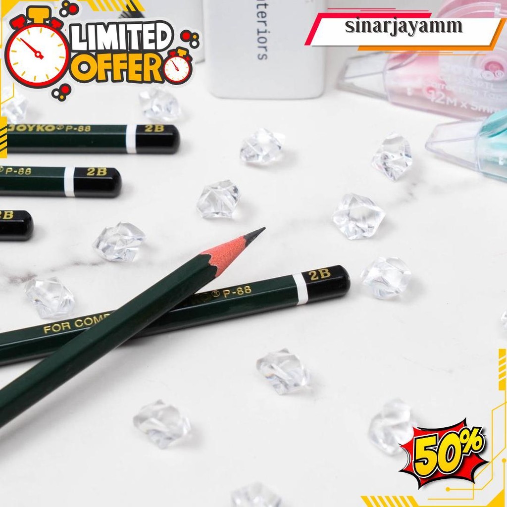 

Pencil / Pensil 2B Joyko P-88 Lusin Isi 12Pcs Bisa Cod