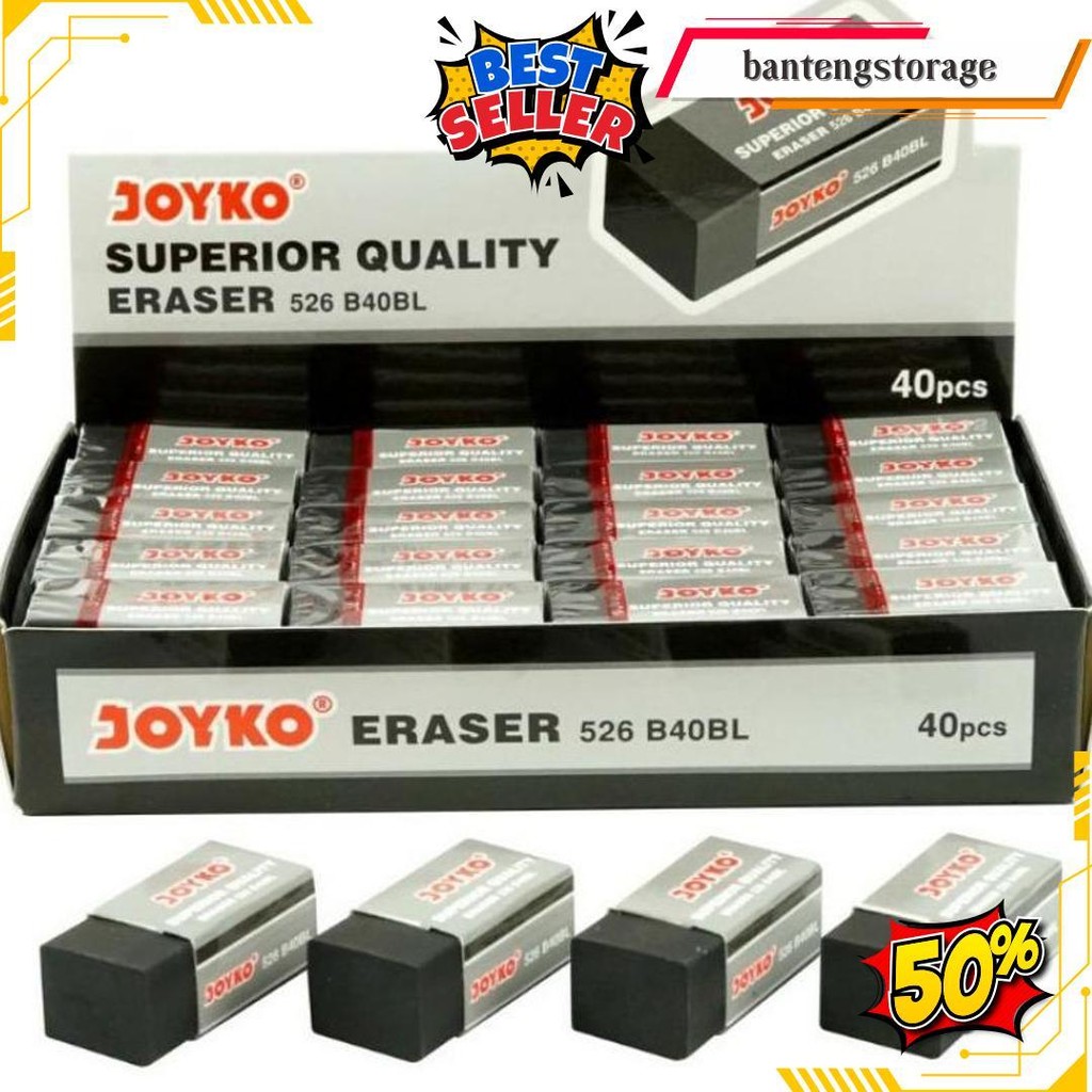 

Penghapus Pencil Joyko Hitam 526 B50Bl(Harga Tertera 1 Pack Isi 40) Terlaris