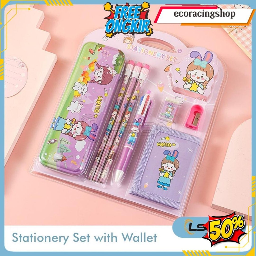 

Set Alat Tulis Lucu Anak Sekolah Karakter Kartun 8 In 1 Paket Gift Box Stationery Kotak Pensil Dompet Pensil Penghapus Rautan Bolpen Lengkap Siap Kirim