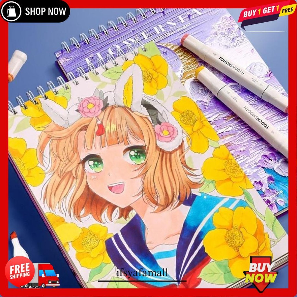 

Tempat Sketchbook A4 Aesthetic Buku Gambar Vertikal Jilid Spiral 60 Lembar/120 Halaman Termurah Banget