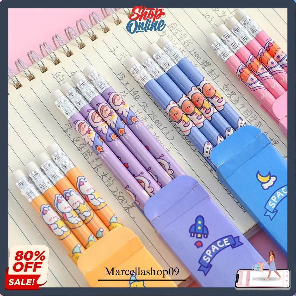 

Atm.Medan Set Pensil Raut / Serut Motif Cartoon Cute 1Kotak Isi 4Pensil) [Cod