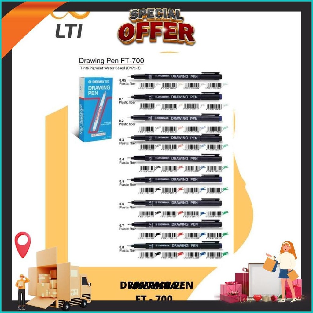 

Snowman Drawing Pen Ft - 700 Hitam Pena Gambar Termurah 0.05 - 0.7 - Hemat Termurah Banget