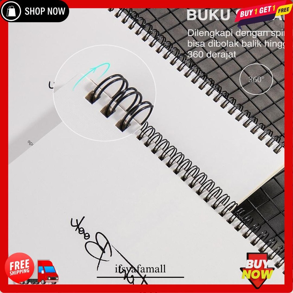 

Deli Buku Gambar A4 B5 Vertikal Jilid Spiral, 40 Halaman, Dapat Dibalik 360 Derajat 73628 73627" Cod