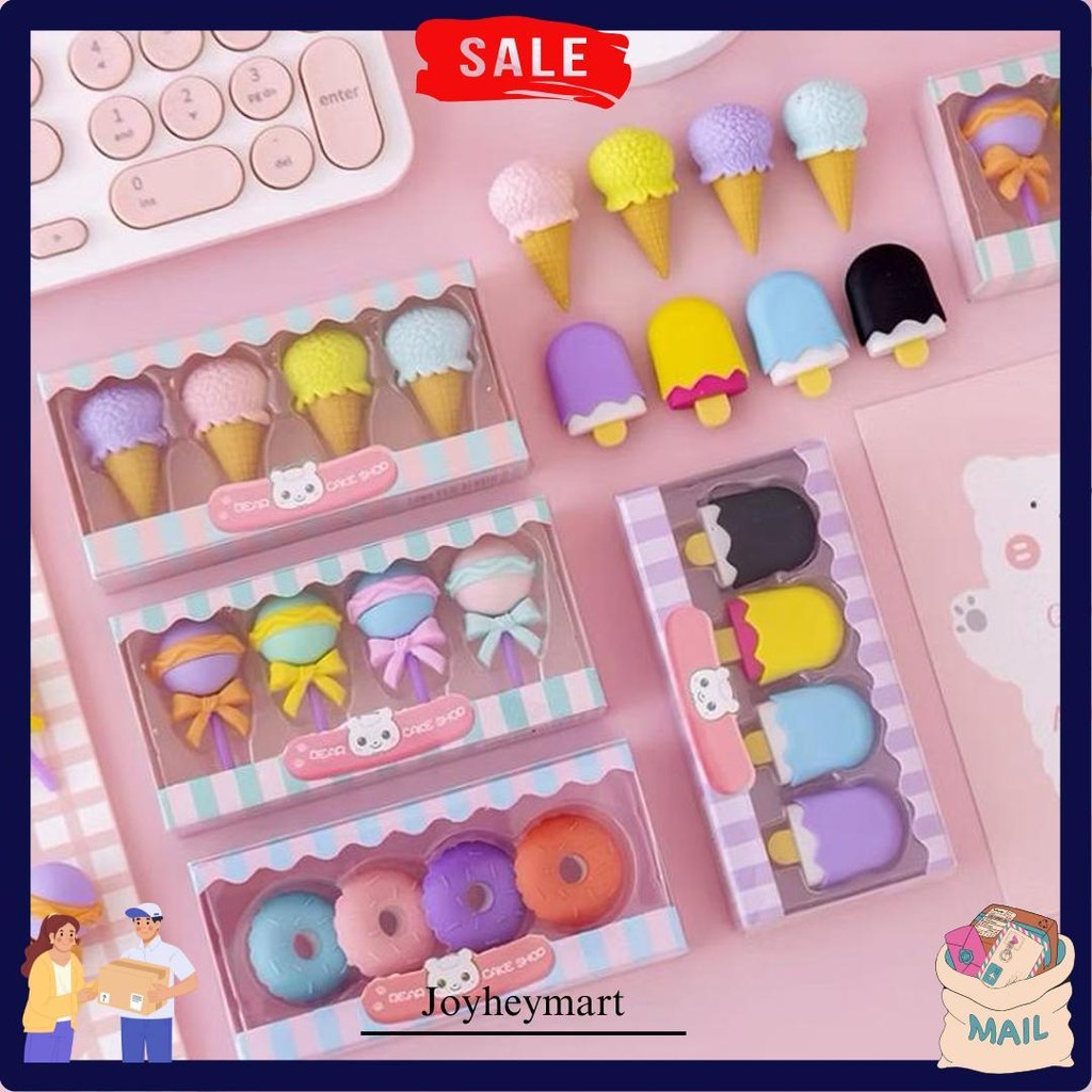 

Penghapus Pensil 1 Set Isi 4 Pcs Model Lucu Bisa Cod