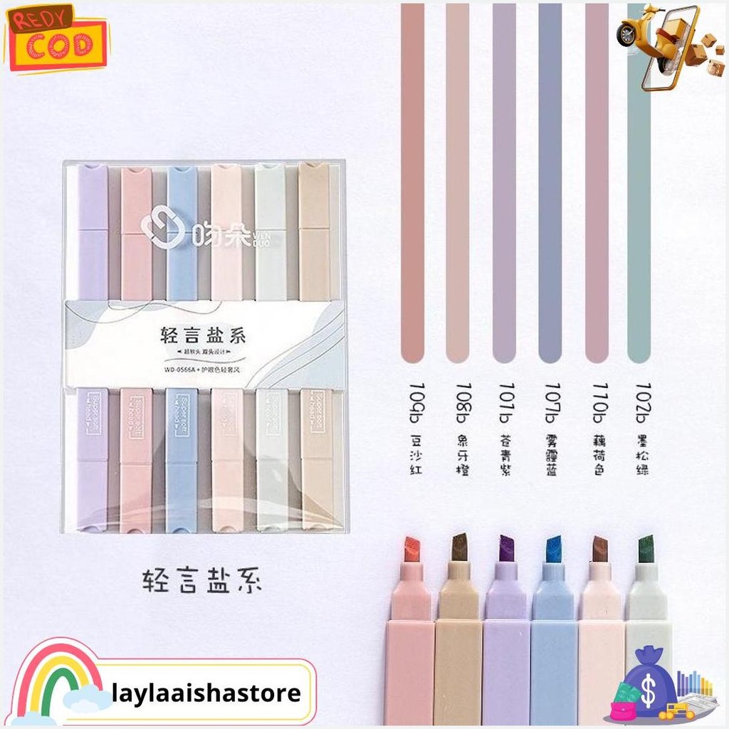 

(Ctshop1) Stabilo 6Pcs Kepala 2In1 / Kotak Spidol Highlighter Dua Sisi Warna Permen Macaron Untuk Stationery Sekolah / Kantor Bisa Cod