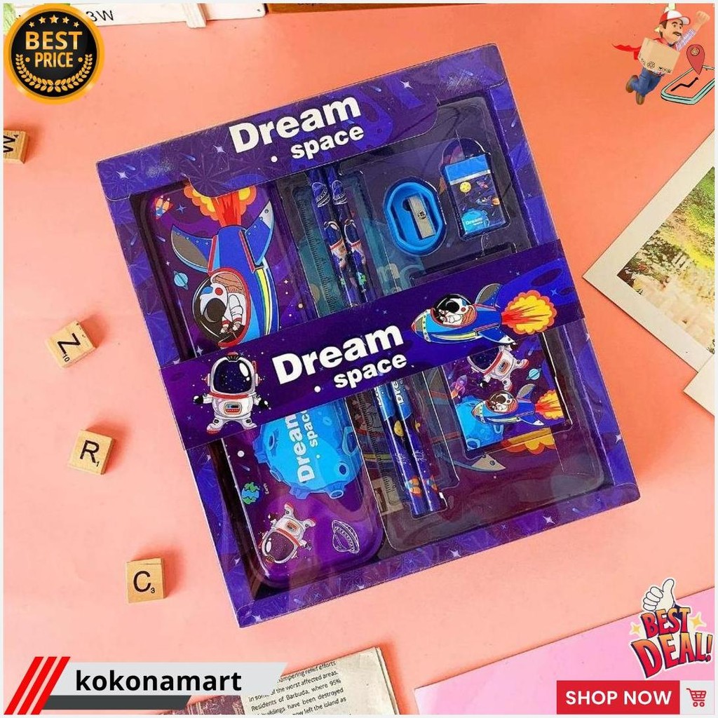 

Alat Tulis Anak Set Stationery Untuk Hadiah Anak Sekolah Animal Space Astronaut / Alat Tulis Set Karakter Kado Notes Kotak Pensil Rautan Penggaris Penghapus Cod