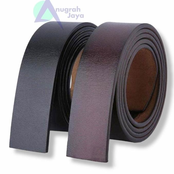 Tali Ikat Pinggang Model Rel Kulit Sapi Asli Tanpa Kepala