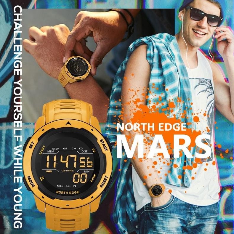 2er-54 North Edge Mars Original Men Waterproof Digital Sport Watch Calorie Timer Alarm Clock Premium