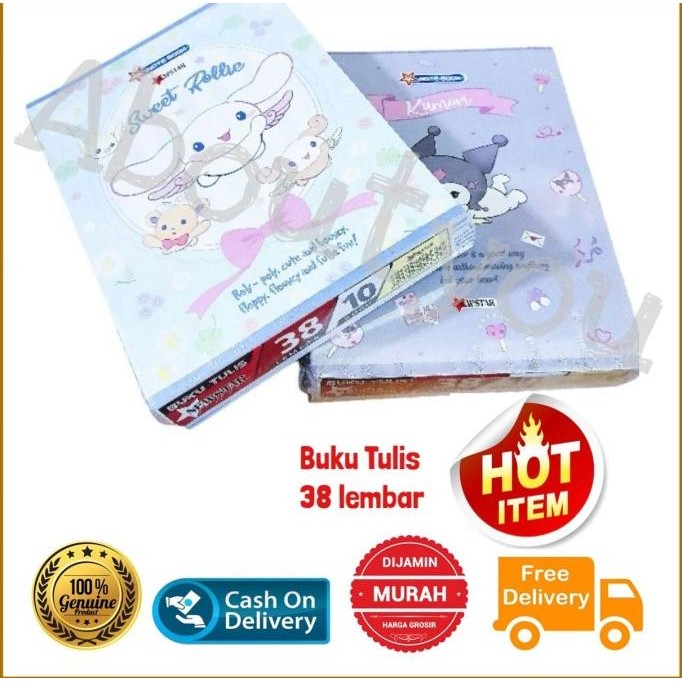 

Diskon!! 10Pcs Buku Tulis Kuromi Cinnamoroll Buku Sanrio 38 Lembar Karakter Kuromie Book