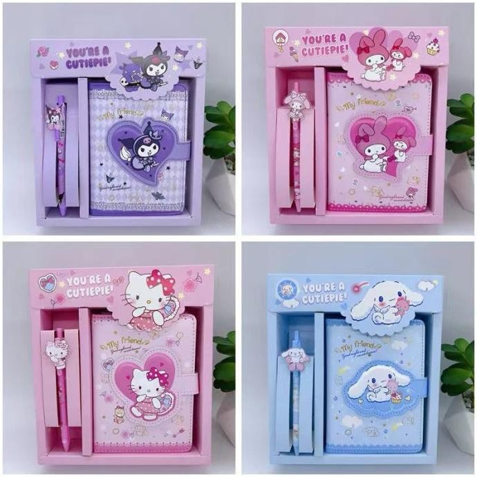 

Promo!! Paket Buku Tulis 2 In 1 Notebook Kuromi Buku Tulis Anak Sanrio Magnet
